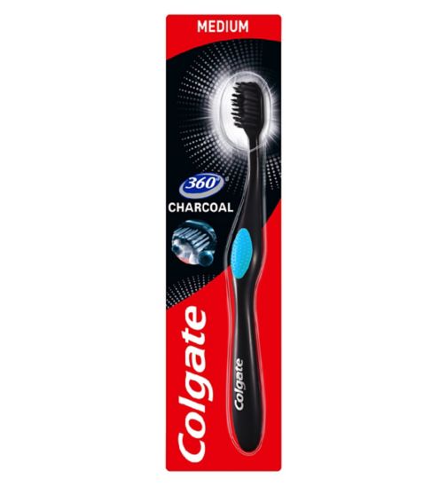 Colgate 360 Charcoal Black Medium Toothbrush