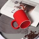Classic Ceramic Coffee Mug - 12 oz Red Cup with Handle for Latte, Cappuccino, and Tea
