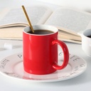 Classic Ceramic Coffee Mug - 12 oz Red Cup with Handle for Latte, Cappuccino, and Tea
