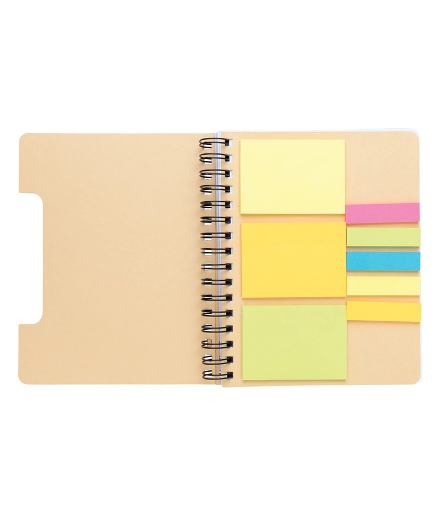 A5 Kraft Spiral Notebook with Sticky Notes