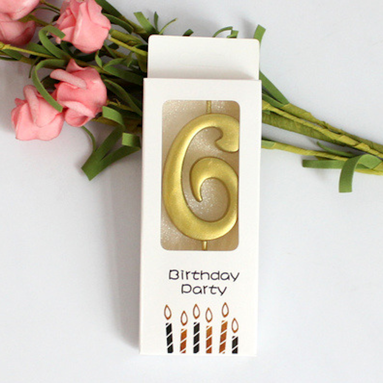 Gold Candle Number 6