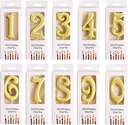 10 pcs gold candle numbers