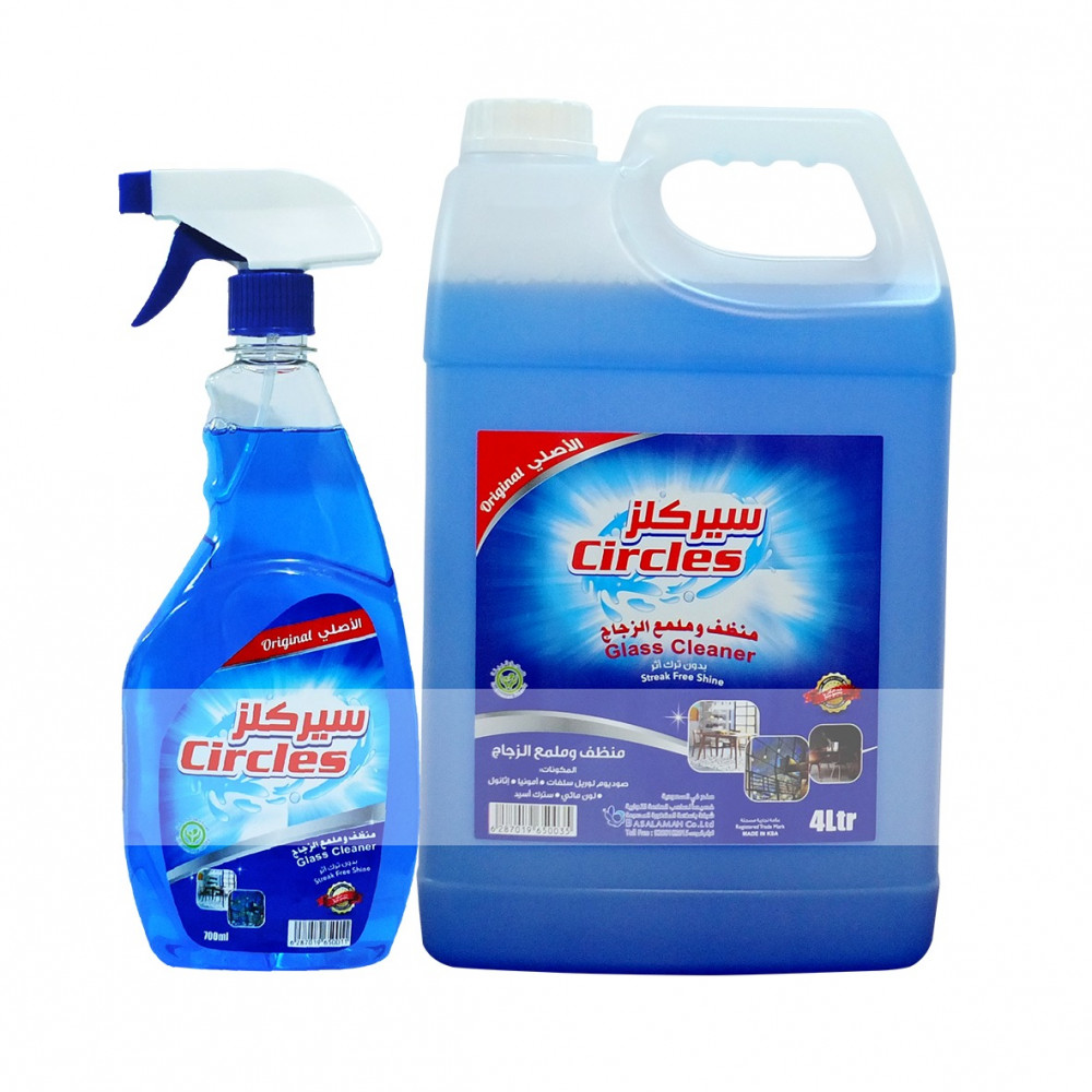 Circles Glass Cleaner Blue, 4x4Liters, with 750mLx4