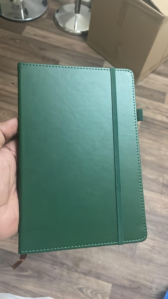 Leather dark green Notebook - 14 x 1.4 x 20.9cm