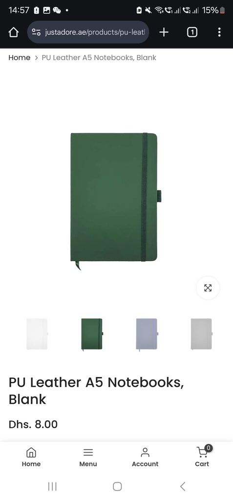 Dark Green Rubber Notebook -A5 size
