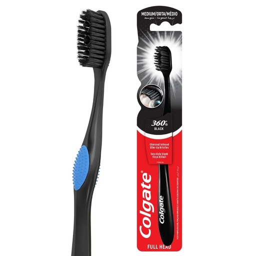[BUTY-0017] Colgate 360 Charcoal Black Medium Toothbrush