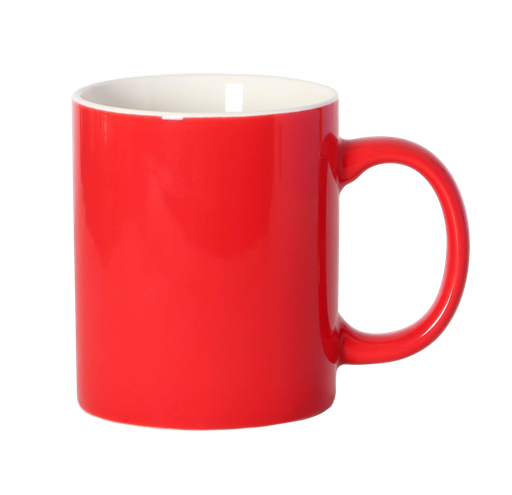 [CORP-0179] Classic Ceramic Coffee Mug - 12 oz Red Cup with Handle for Latte, Cappuccino, and Tea